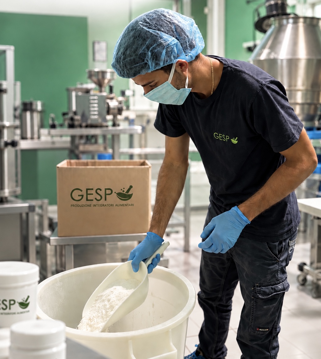 Operatore GESP nella preparazione delle materie prime